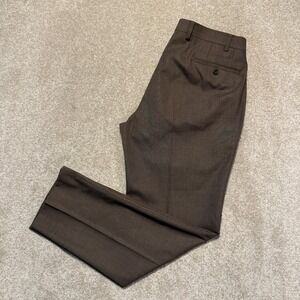 Michael Kors Dress Pants Mens 36x30 Brown Career Trousers Flat Front